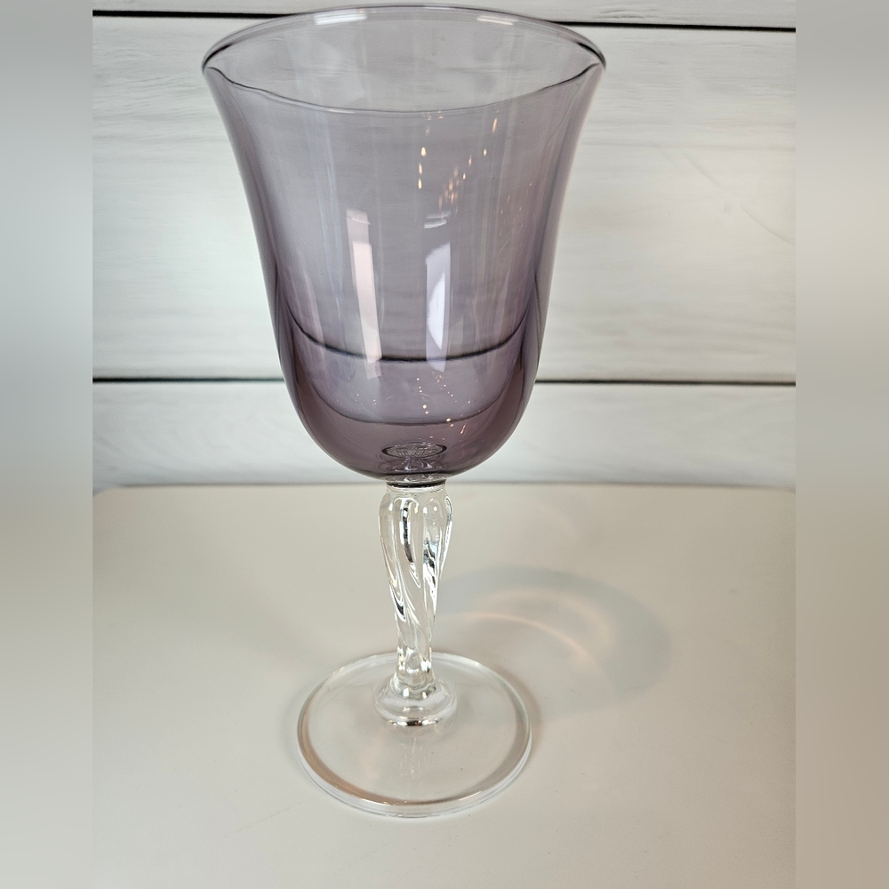 Purple Water Cristal D'Arques-Durand Goblet Water Glass